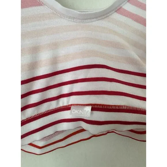 NWT DKNY Pink Stripe Modal Bralette Wireless Lightweight Women’s Medium - Picture 4 of 6